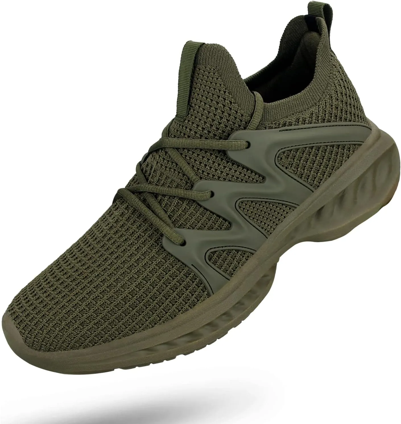 Pujcs Men's Slip on Walking Shoes Lightweight Breathable Non Slip Running Shoes Athletic Gym Tennis Shoes Sneakers for Men