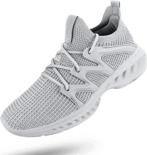 Pujcs Men's Slip on Walking Shoes Lightweight Breathable Non Slip Running Shoes Athletic Gym Tennis Shoes Sneakers for Men