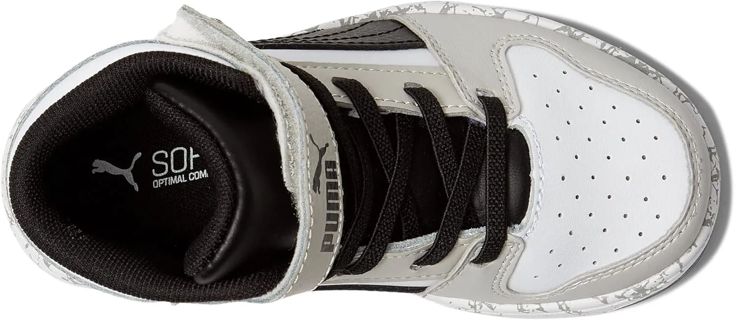 PUMA Kids' Rebound Layup Mid Hook and Loop Sneaker
