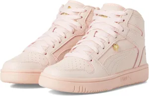 PUMA Rebound Layup Mid (Big Kid) Sneaker, Island Pink/Gold, 4.5 US Unisex