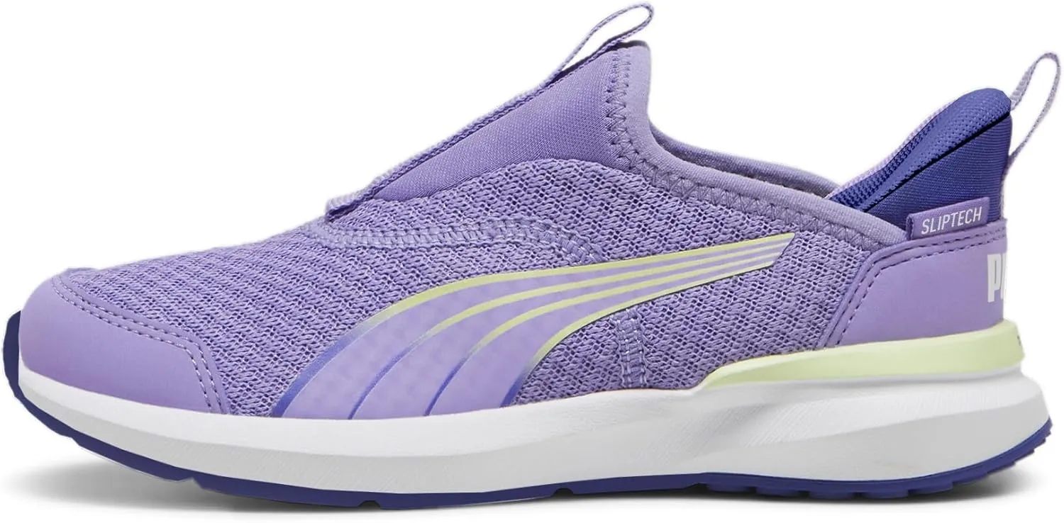 PUMA Unisex-Child Slip on Shoes Kids Kruz Sliptech(Toddler) Sneaker, Club Navy-Hyperlink Blue, 10 US