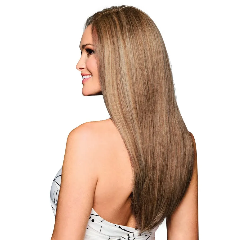 Raquel Welch Stay The Night Long Tapered Layered Wig, 100% Hand Tied by Hairuwear, Petite-Average Cap, RL13/88 Golden Pecan