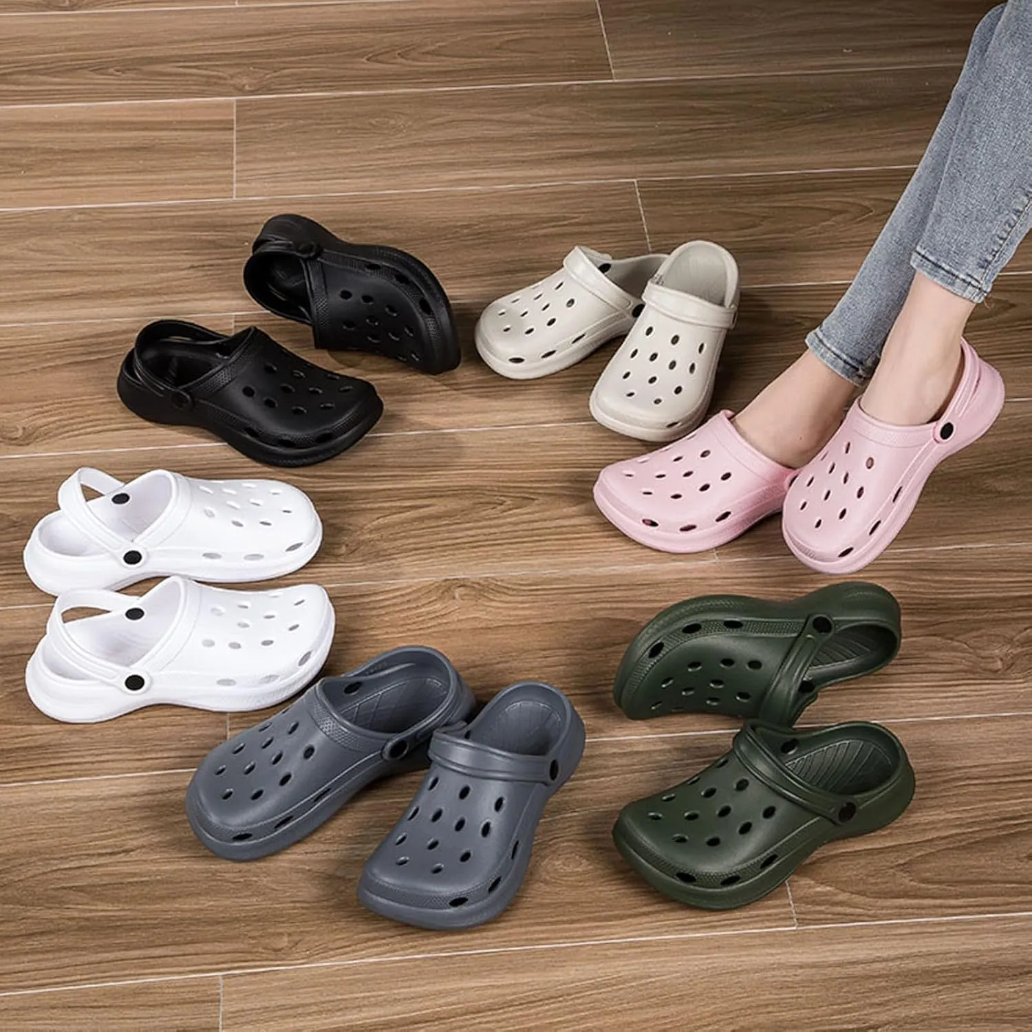 RCEBOT Unisex Garden Clogs Breathable Quick Drying Garden Shoes with Arch Support for Men and Women