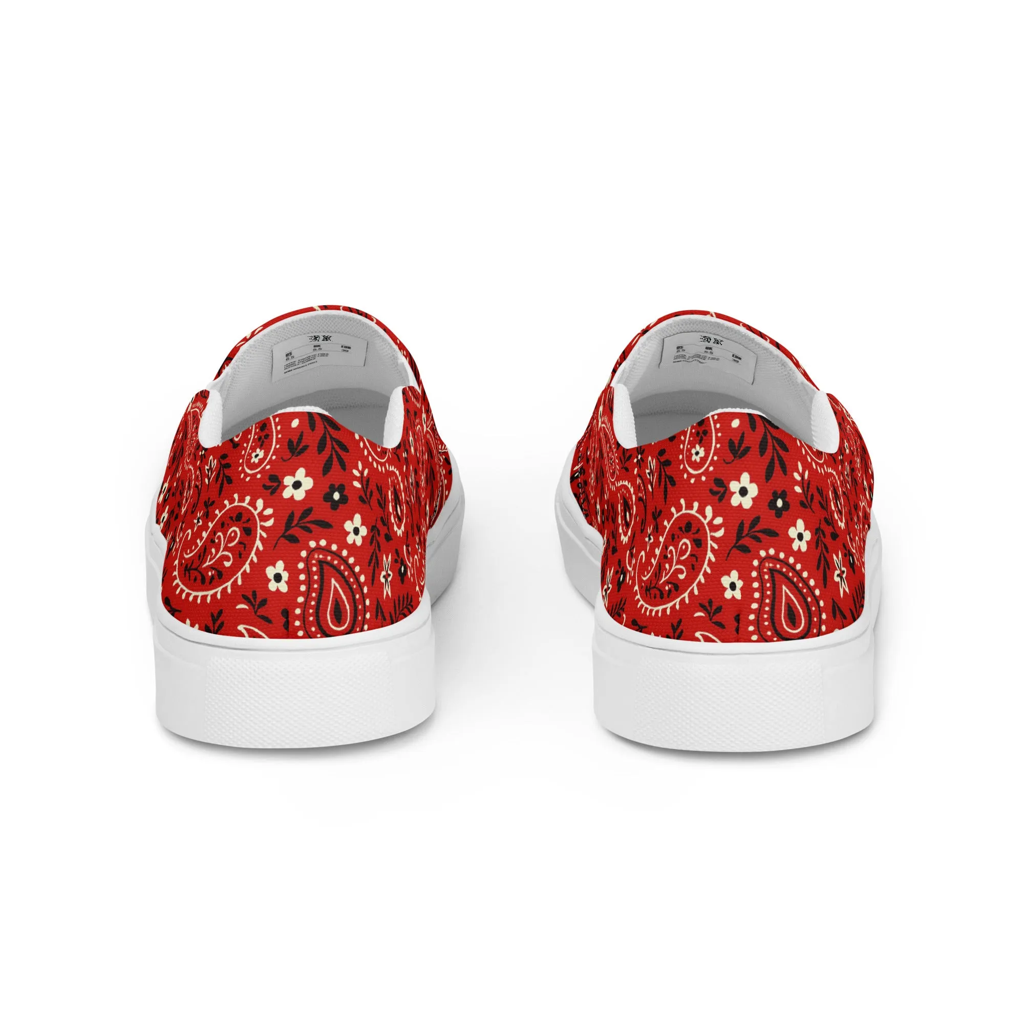 Red Bandana Slip-Ons Shoes