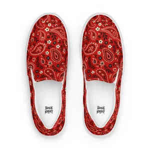 Red Bandana Slip-Ons Shoes