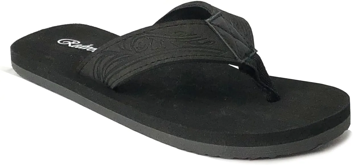 REDVOLUTION New Boys' Beach Sandal TRIBAL Tattoo | Geometric Bali Flip-Flop Sandals