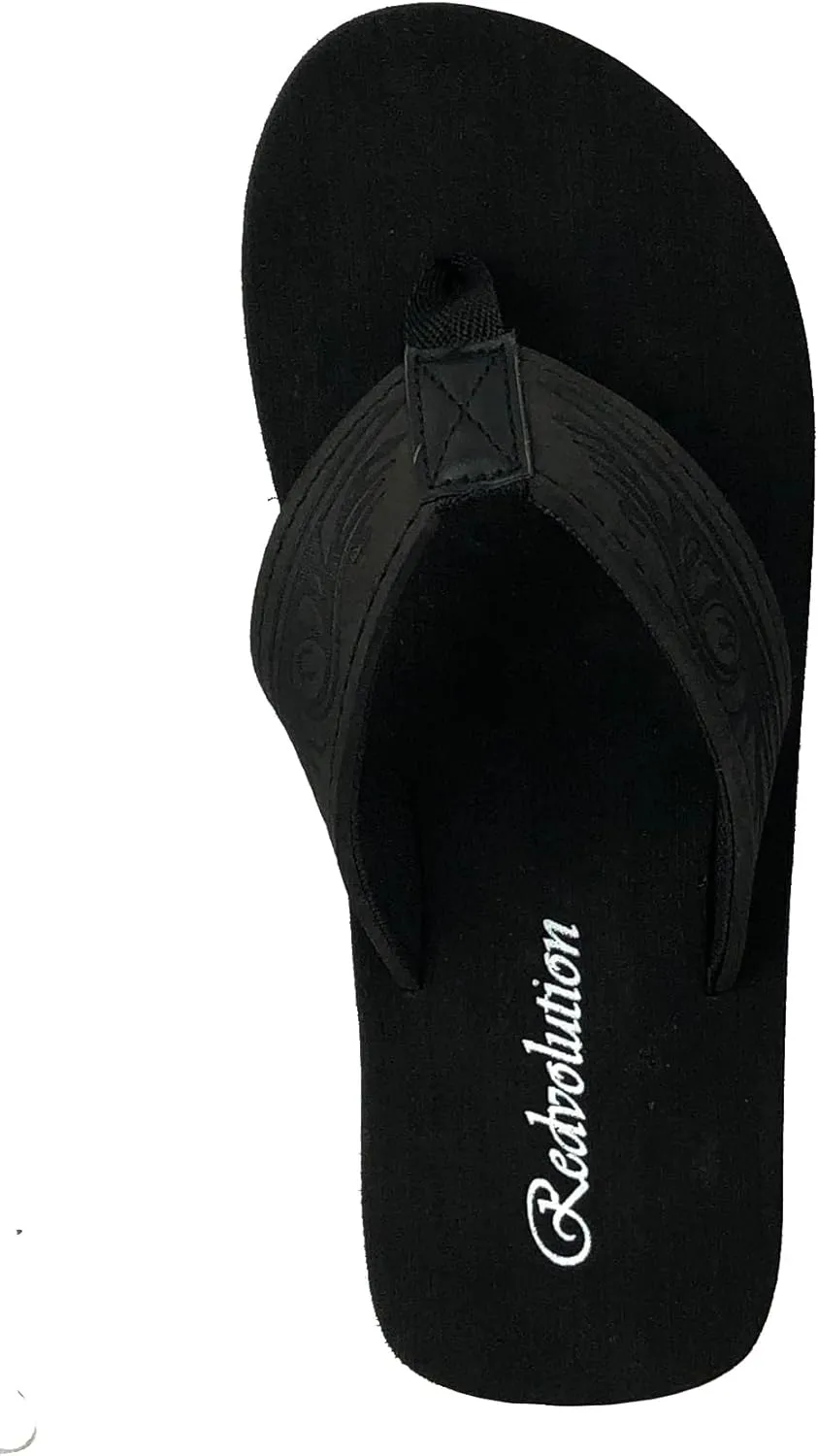REDVOLUTION New Boys' Beach Sandal TRIBAL Tattoo | Geometric Bali Flip-Flop Sandals