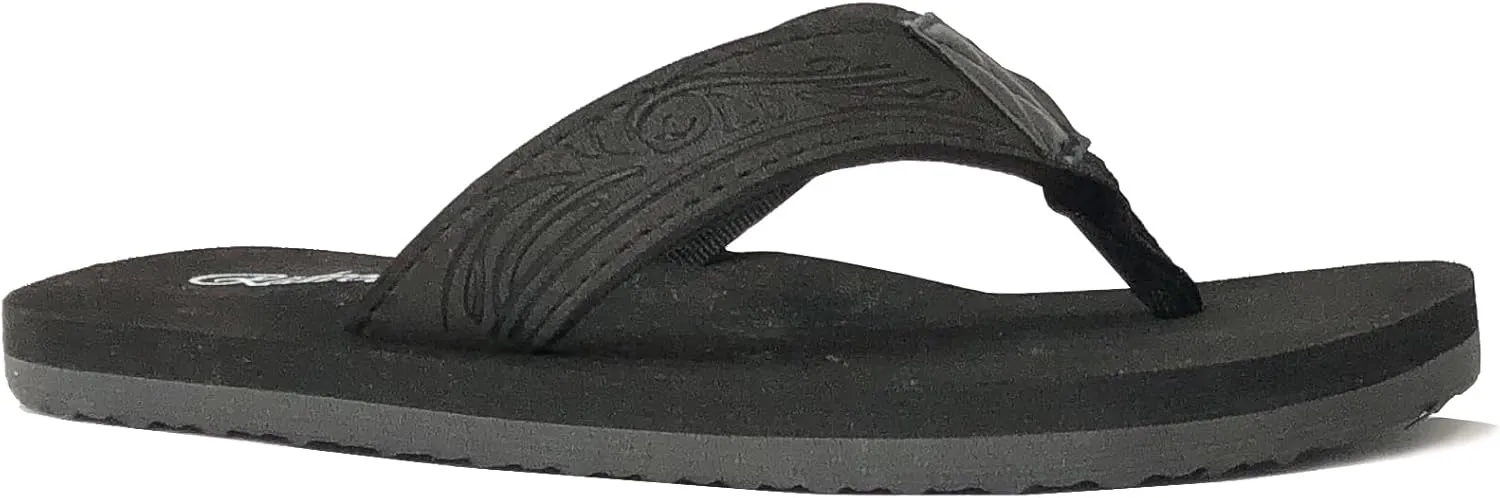 REDVOLUTION New Boys' Beach Sandal TRIBAL Tattoo | Geometric Bali Flip-Flop Sandals
