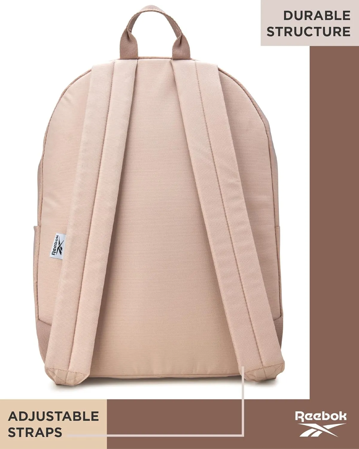 Reebok Element Backpack - Lightweight Compact Everyday Carry On Work, Gym, or Travel Backpack for Men and Women, Khaki Element