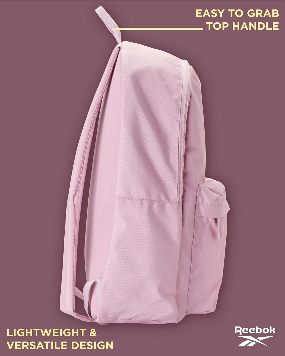 Reebok Element Backpack - Lightweight Compact Everyday Carry On Work, Gym, or Travel Backpack for Men and Women, Lilac Element