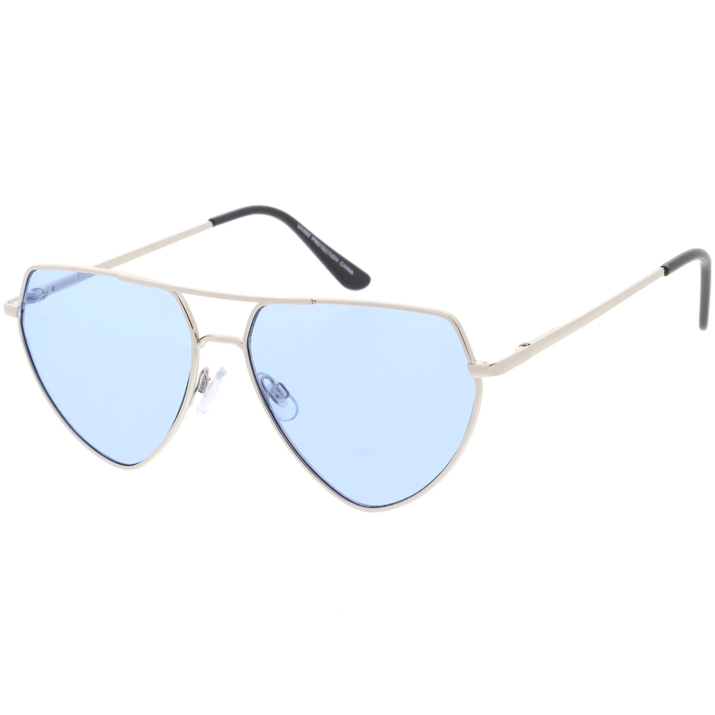 Retro Oversize Color Tone Flat Top Aviator Sunglasses C755