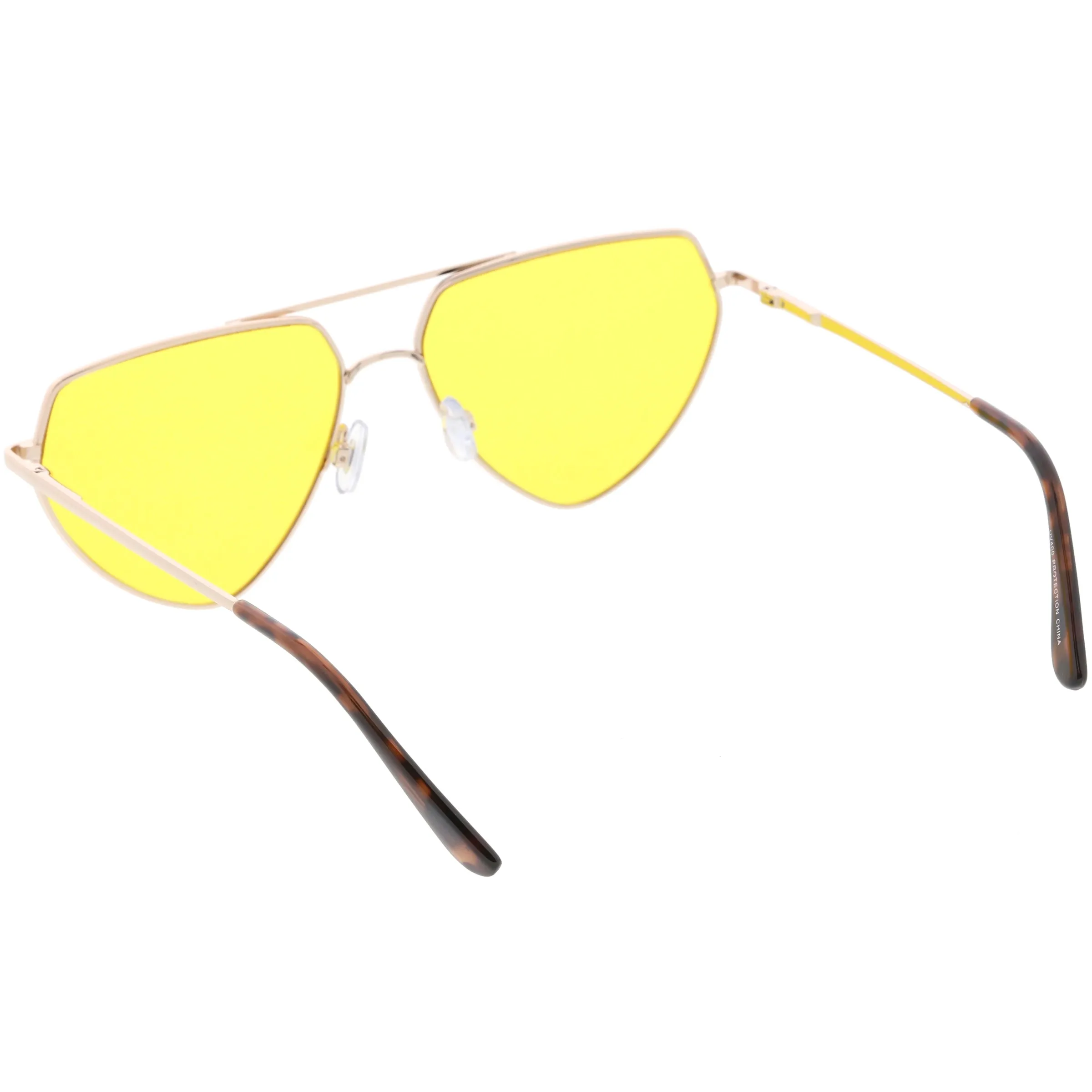 Retro Oversize Color Tone Flat Top Aviator Sunglasses C755