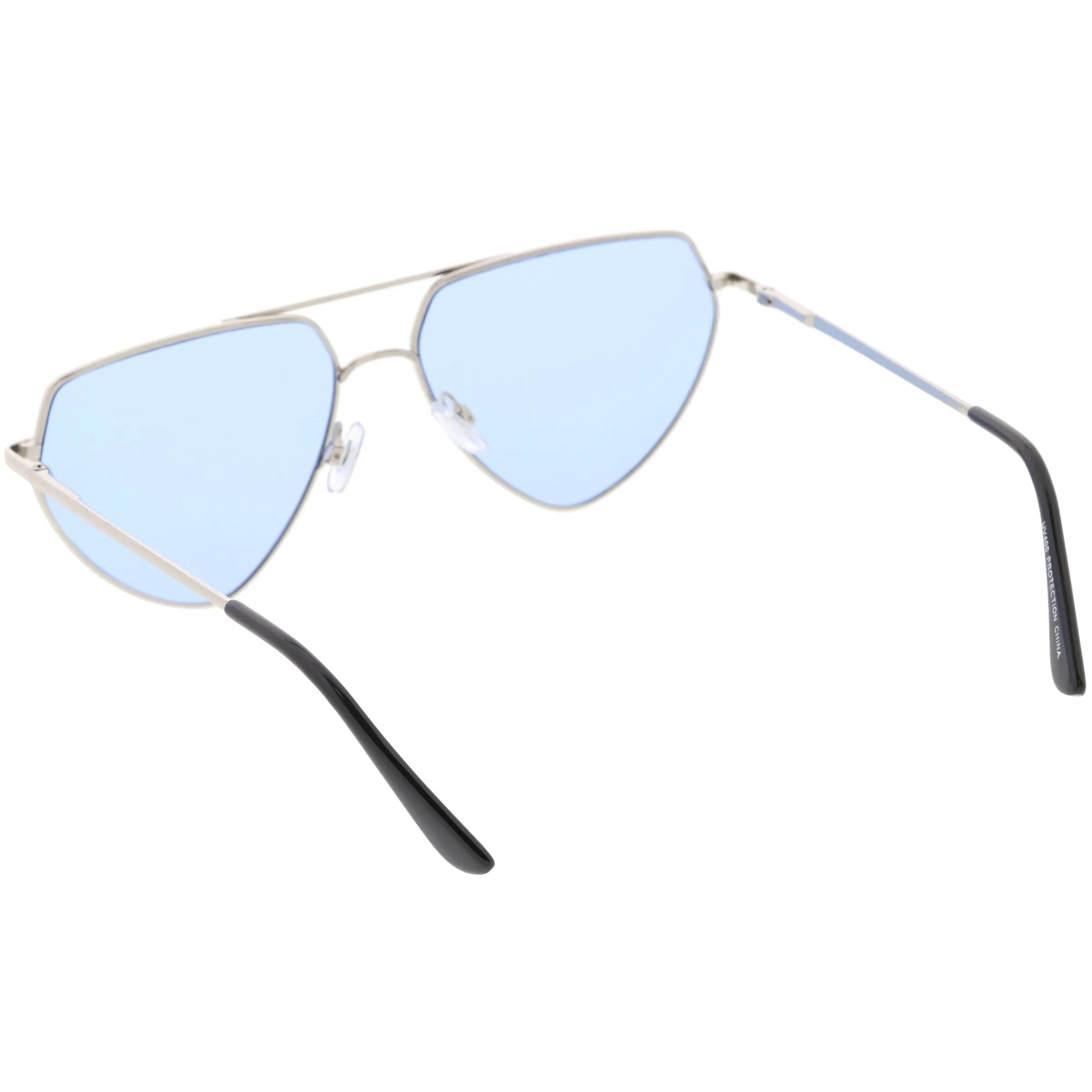 Retro Oversize Color Tone Flat Top Aviator Sunglasses C755