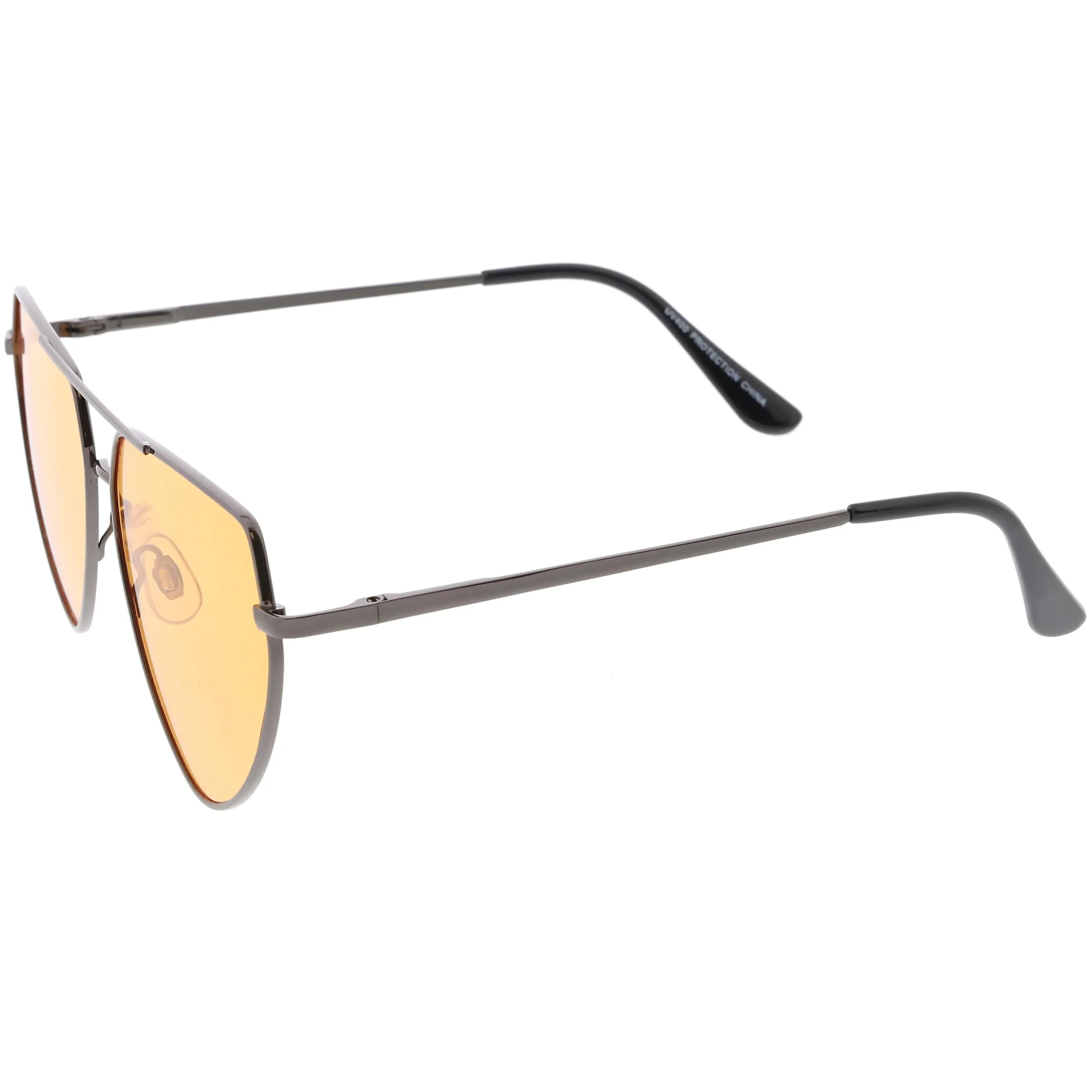Retro Oversize Color Tone Flat Top Aviator Sunglasses C755