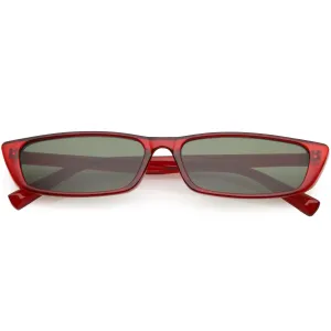 Retro Slim Flat Top Narrow 1990's Sunglasses C671