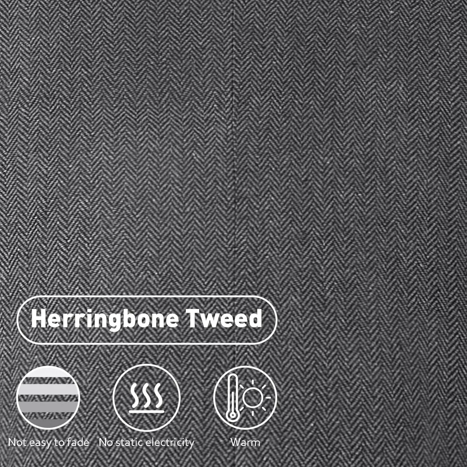 Retro Tweed Herringbone Suit for Men Slim Fit 3 Pieces Mens Suit Groom Dress Tuxedos Prom Suit Jacket Vest Pants