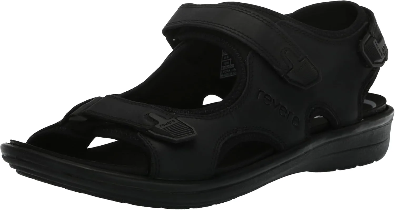 Revere Montana Men's Leather Sandals – Superior Comfort with Adjustable Fit and Orthotic-Friendly Design