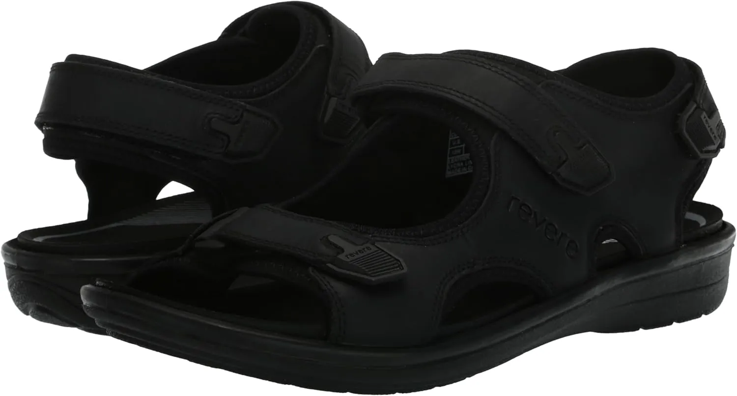 Revere Montana Men's Leather Sandals – Superior Comfort with Adjustable Fit and Orthotic-Friendly Design