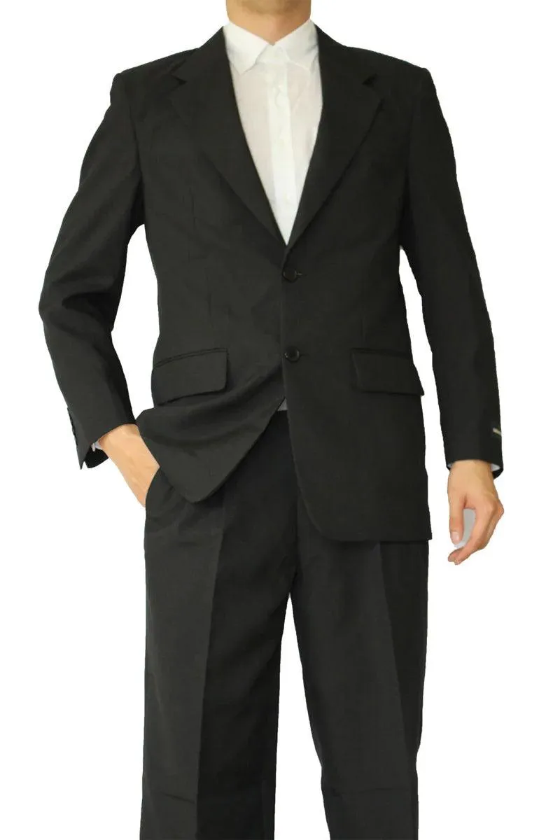 Revision: Fortino Landi Men's 2-Button Poplin Slim-Fit Suit in Black