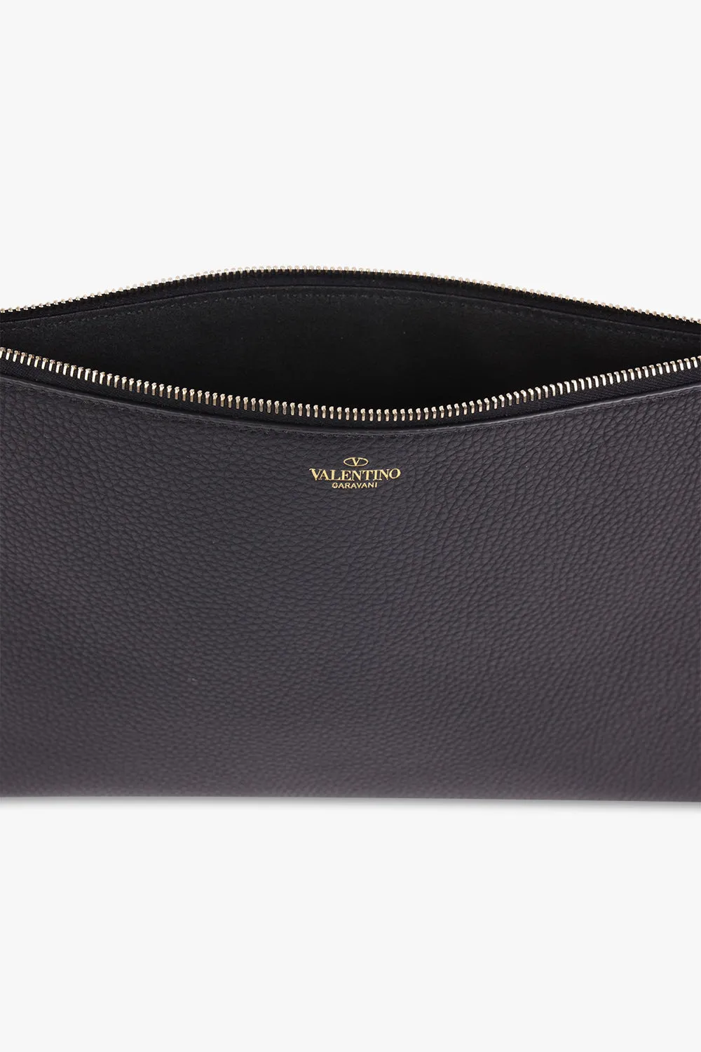 ROCKSTUD LARGE FLAT POUCH | NERO