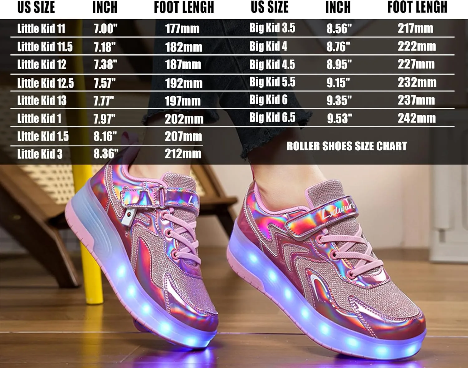 Rolling Skate Shoes for Boys Girls Roller Sneaker with Wheels Fashion Footwear Skate Wheeled Shoe for Kids Christmas Birthday Children Show Gift