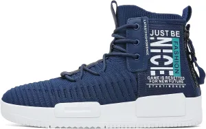 RUNMAXX Mens Fashion Walking Lace Up High Top Shoes Stylish Running Athletic Casual Sneaker