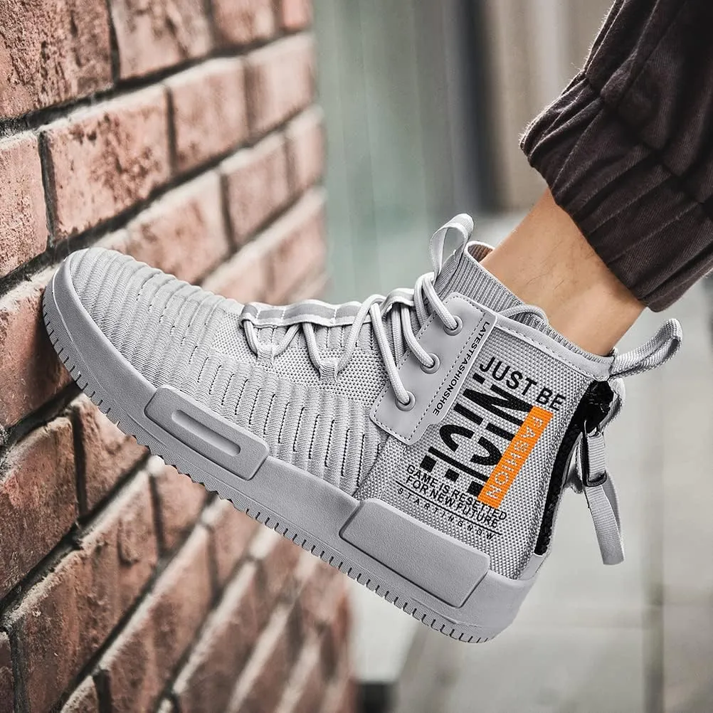 RUNMAXX Mens Fashion Walking Lace Up High Top Shoes Stylish Running Athletic Casual Sneaker
