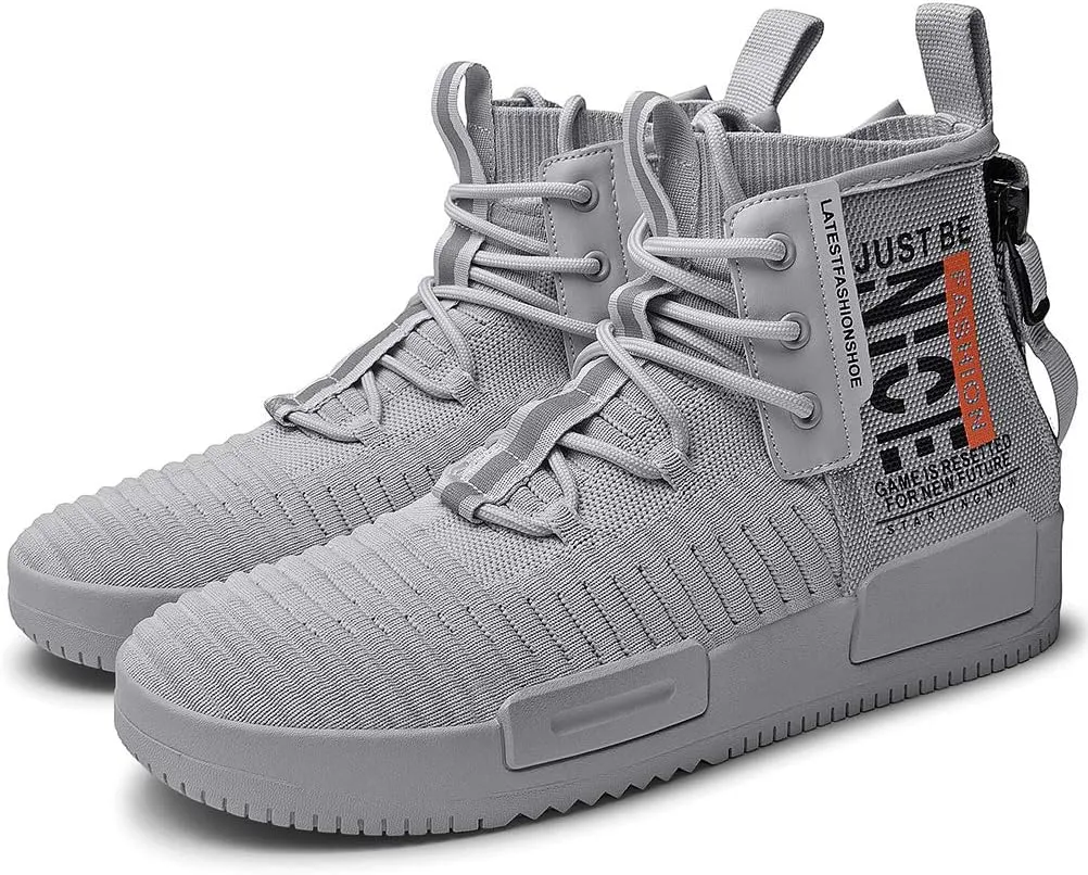 RUNMAXX Mens Fashion Walking Lace Up High Top Shoes Stylish Running Athletic Casual Sneaker