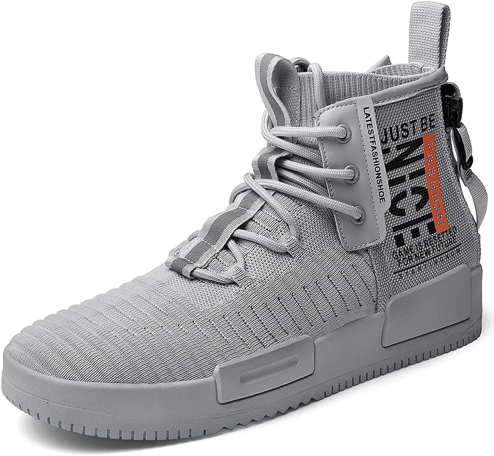 RUNMAXX Mens Fashion Walking Lace Up High Top Shoes Stylish Running Athletic Casual Sneaker
