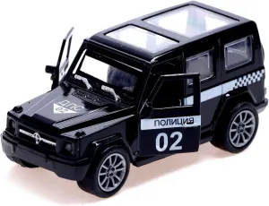 Russian Secret Police SUV Diecast Model Car 1:48 Scale, Black Car Replica with Pull Back Action and Opening Doors