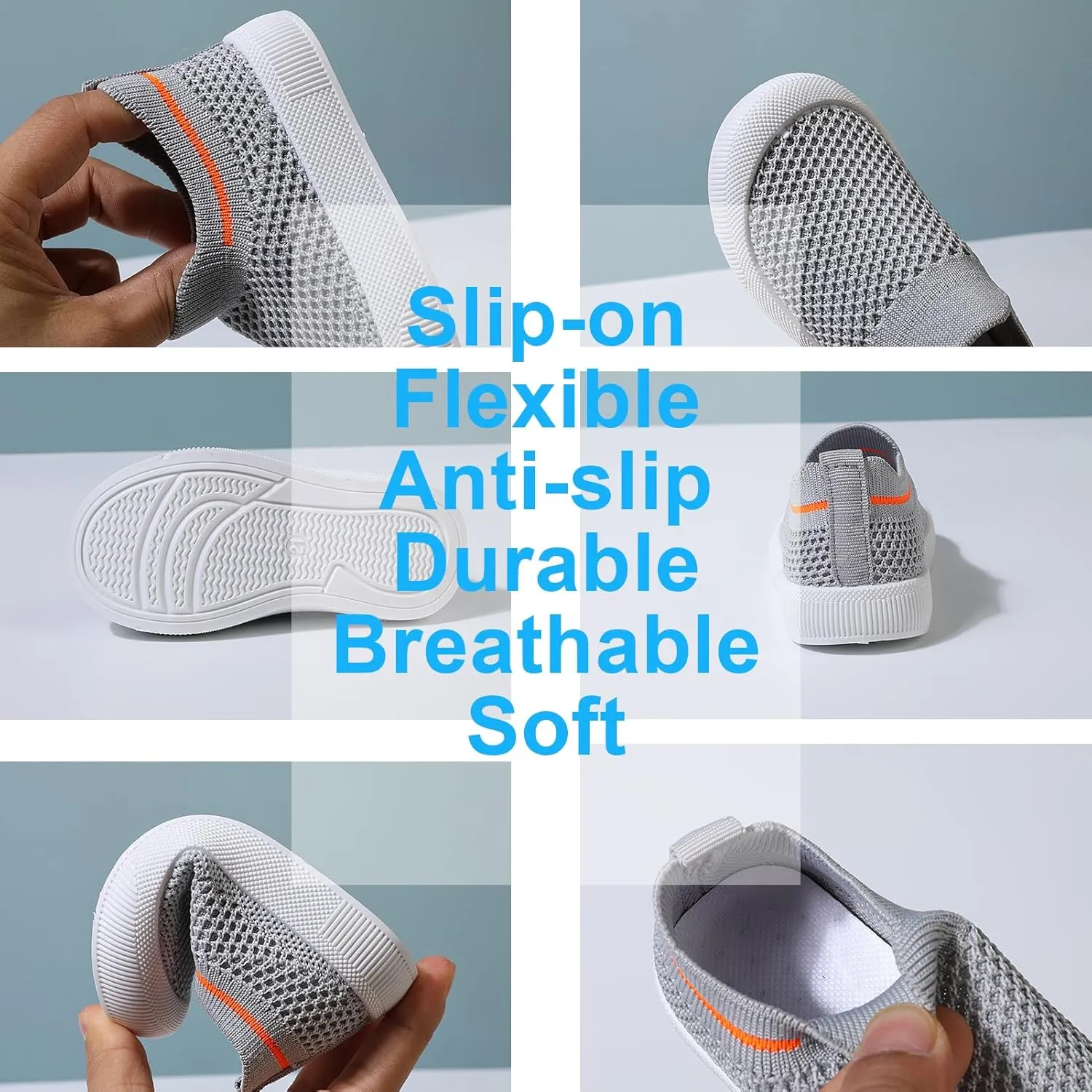 RVROVIC Toddler Boys Girls Sneakers Lightweight Slip on Shoes Kids Breathable Non-Slip Walking Shoes 1-3 Yrs