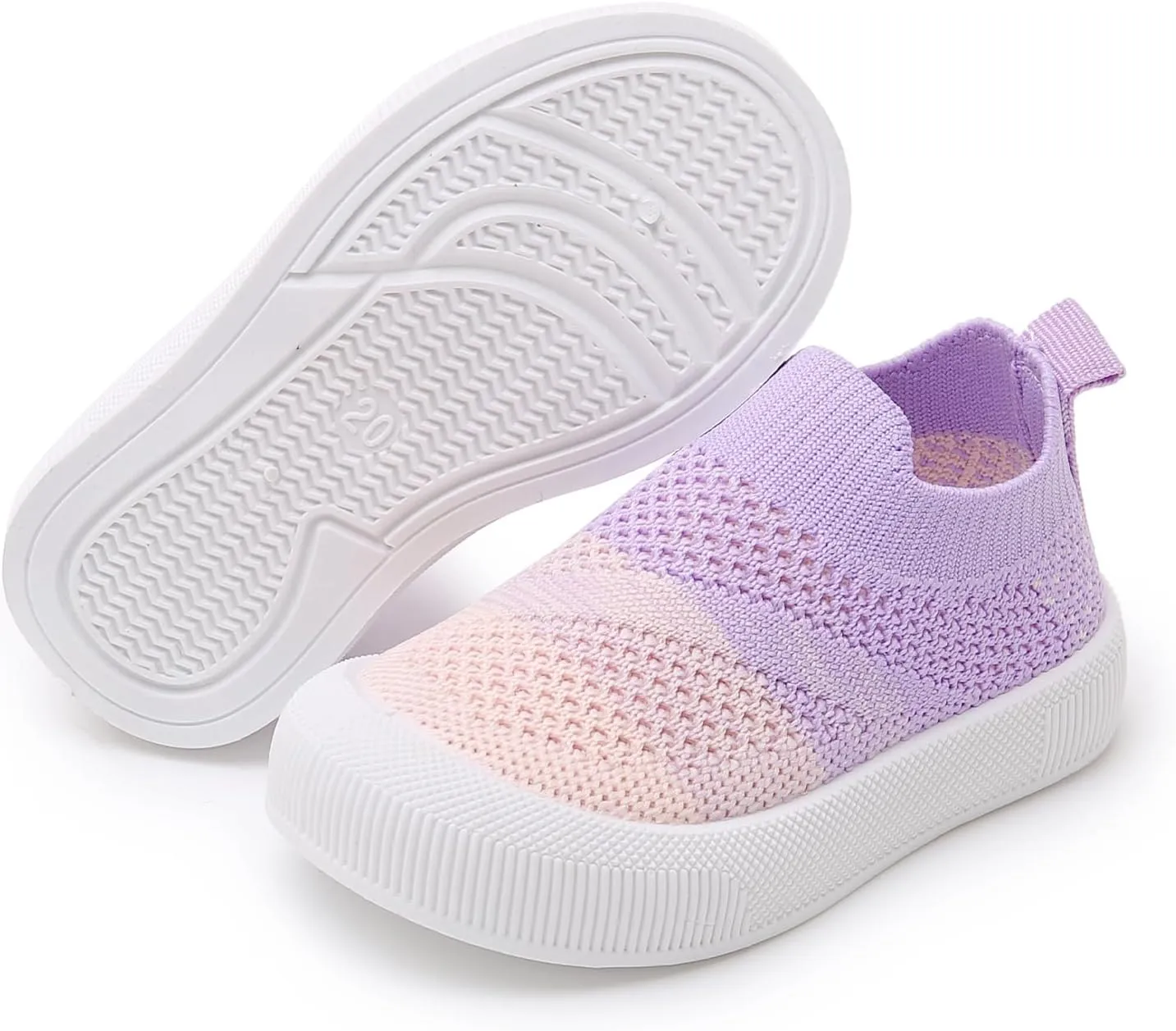RVROVIC Toddler Boys Girls Sneakers Lightweight Slip on Shoes Kids Breathable Non-Slip Walking Shoes 1-3 Yrs