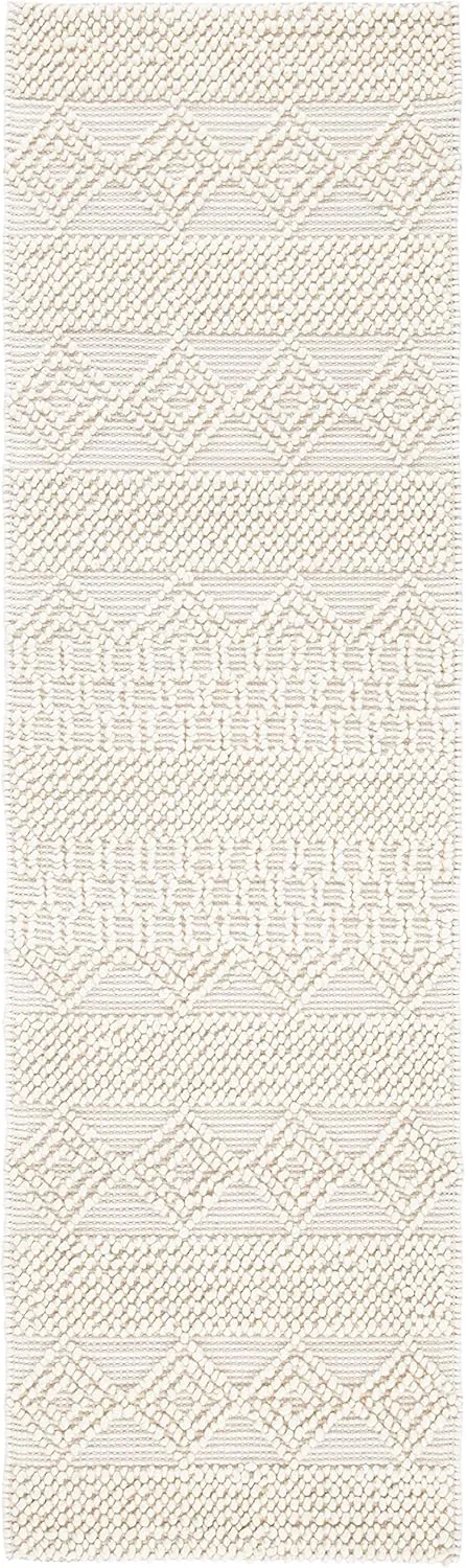 SAFAVIEH Natura Collection Runner Rug - 2'3" x 6', Ivory, Handmade Moroccan Boho Tribal Wool & Cotton, Ideal for High Traffic Areas in Living Room, Bedroom (NAT102C)