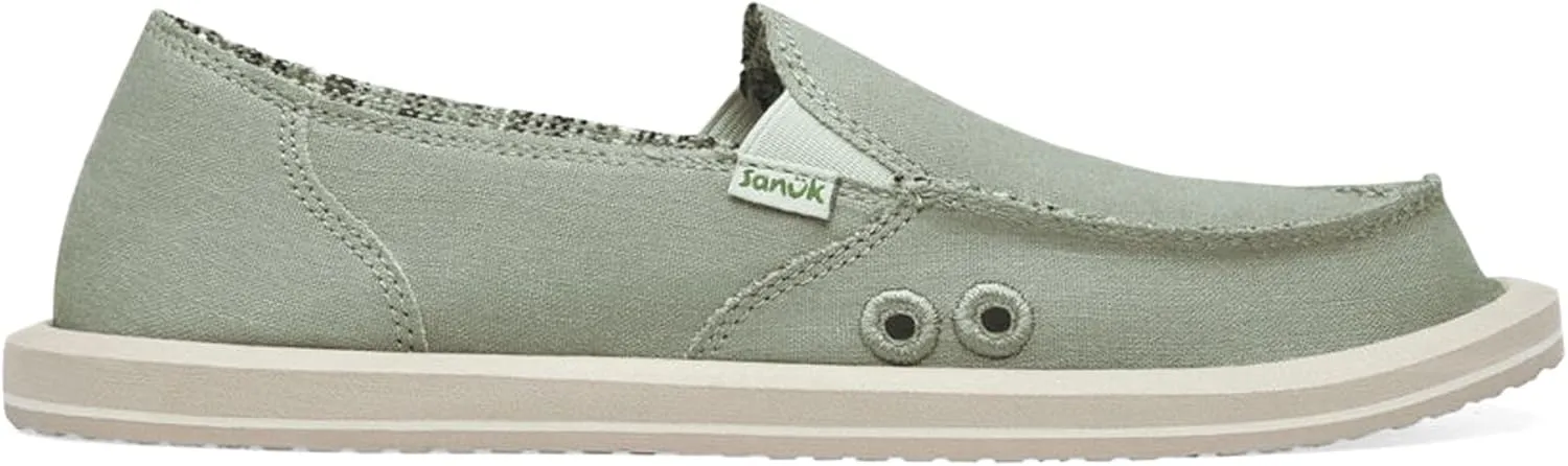 Sanuk Womens Donna Hemp Loafers | Womens Shoes | Slip On Shoes for Women | Women's Slip-on Loafers | Memory Foam Footbed