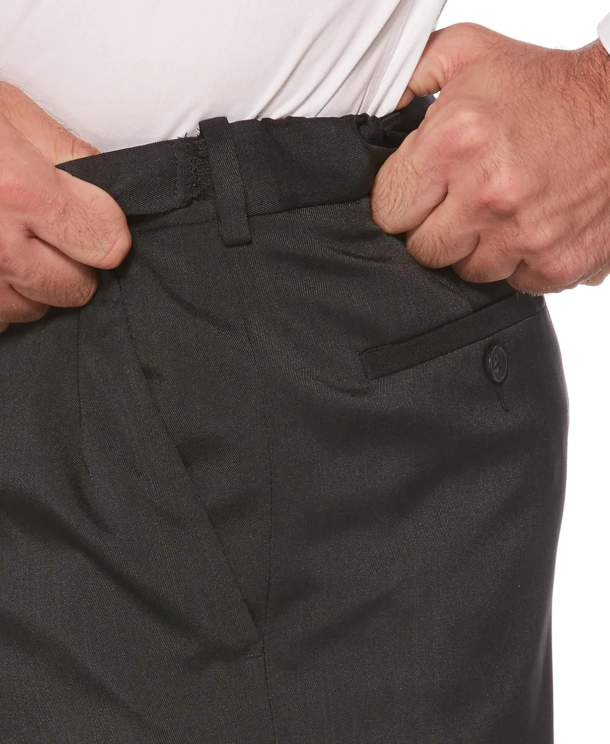 Savane Men's Flat Front Stretch Crosshatch Dress Pant