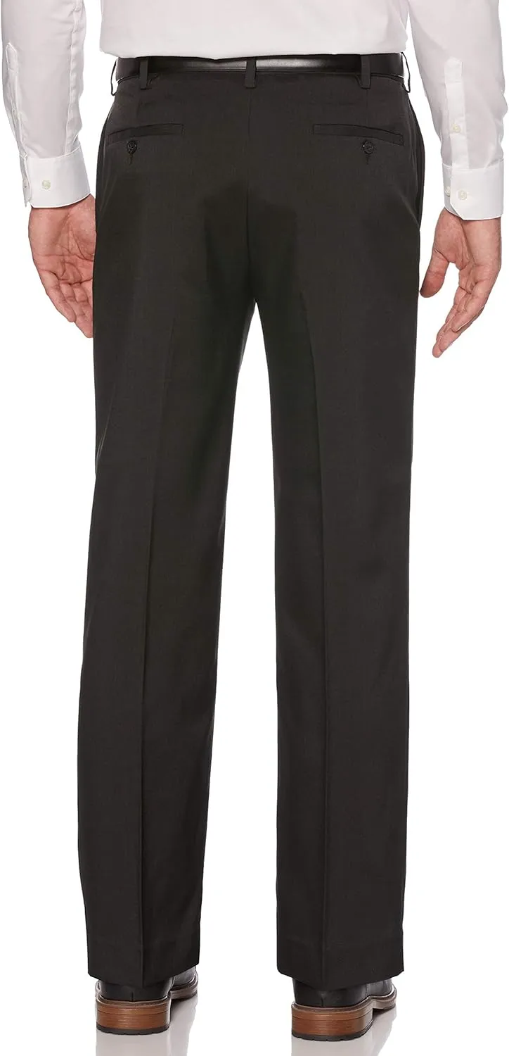 Savane Men's Flat Front Stretch Crosshatch Dress Pant