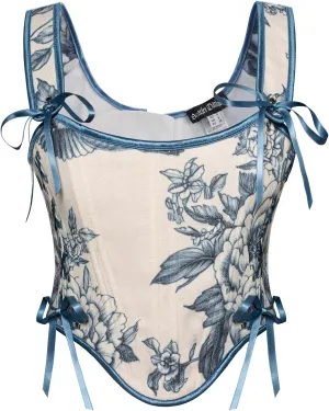 Scarlet Darkness Corset Tops for Women Renaissance Lace Up Floral Bustier Tops Size 6-16