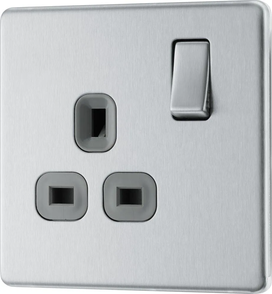 Screwless Flatplate Single Switched Socket