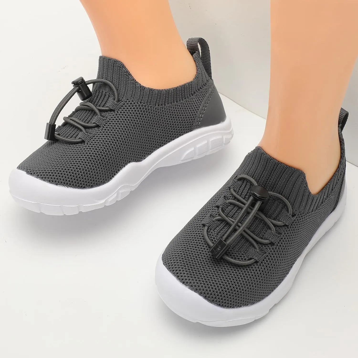 Scurtain Toddler Shoes Boys Girls Tennis Shoes Kids Barefoot Shoes Slip on Sneakers Breathable Walking Running Shoes