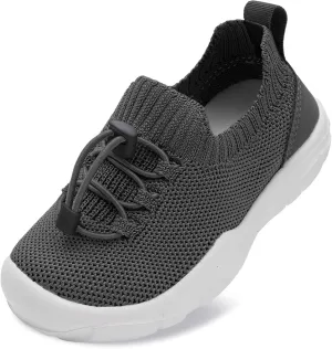 Scurtain Toddler Shoes Boys Girls Tennis Shoes Kids Barefoot Shoes Slip on Sneakers Breathable Walking Running Shoes