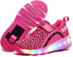SDSPEED Kids Roller Skate Shoes with Single Wheel Shoes Sport Sneaker LED