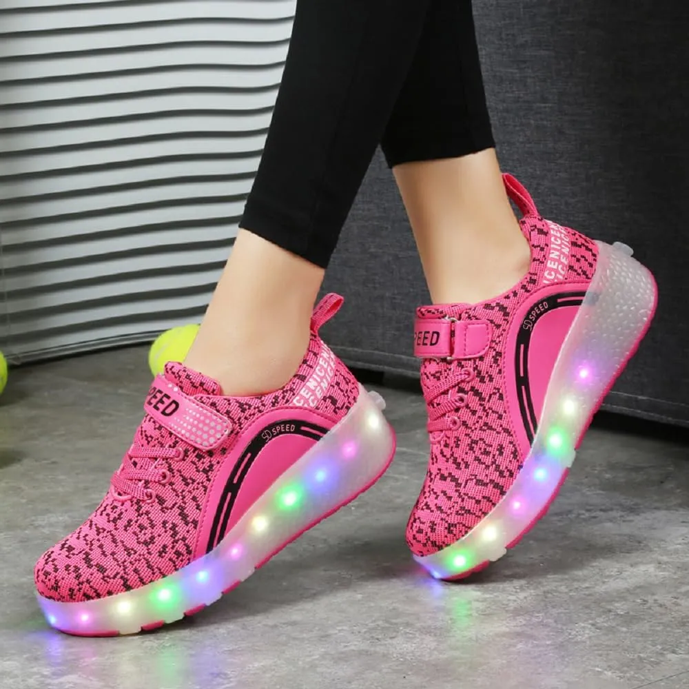SDSPEED Kids Roller Skate Shoes with Single Wheel Shoes Sport Sneaker LED