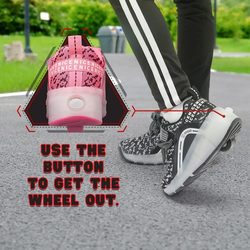 SDSPEED Kids Roller Skate Shoes with Single Wheel Shoes Sport Sneaker LED