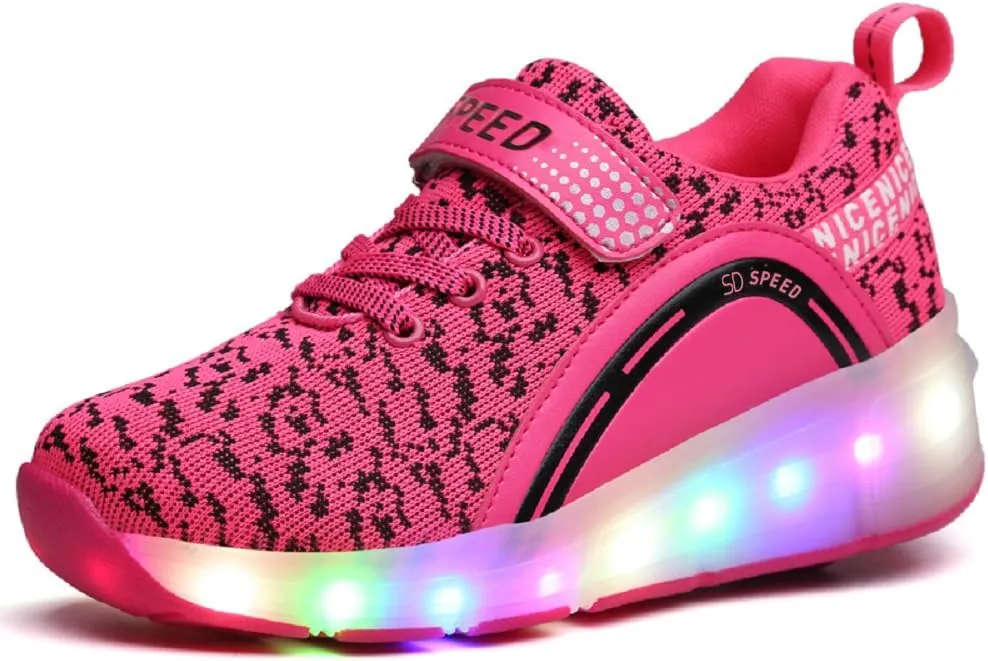 SDSPEED Kids Roller Skate Shoes with Single Wheel Shoes Sport Sneaker LED
