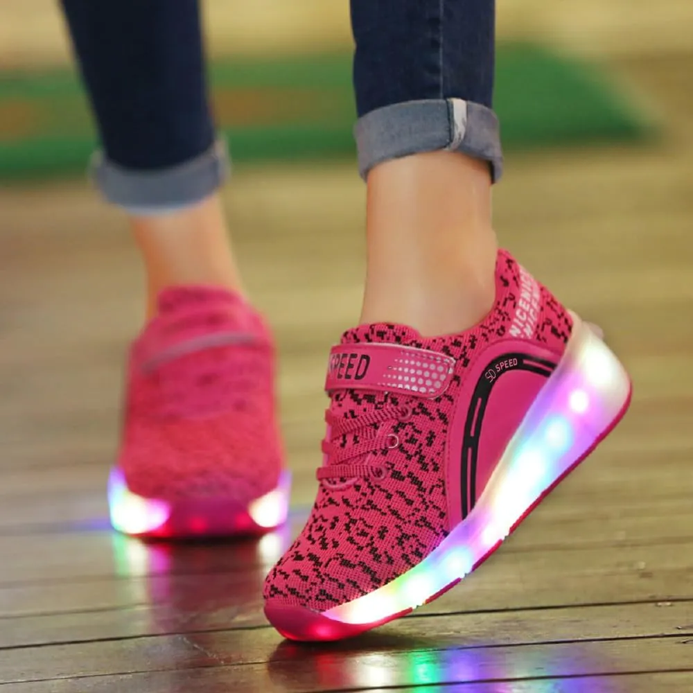 SDSPEED Kids Roller Skate Shoes with Single Wheel Shoes Sport Sneaker LED