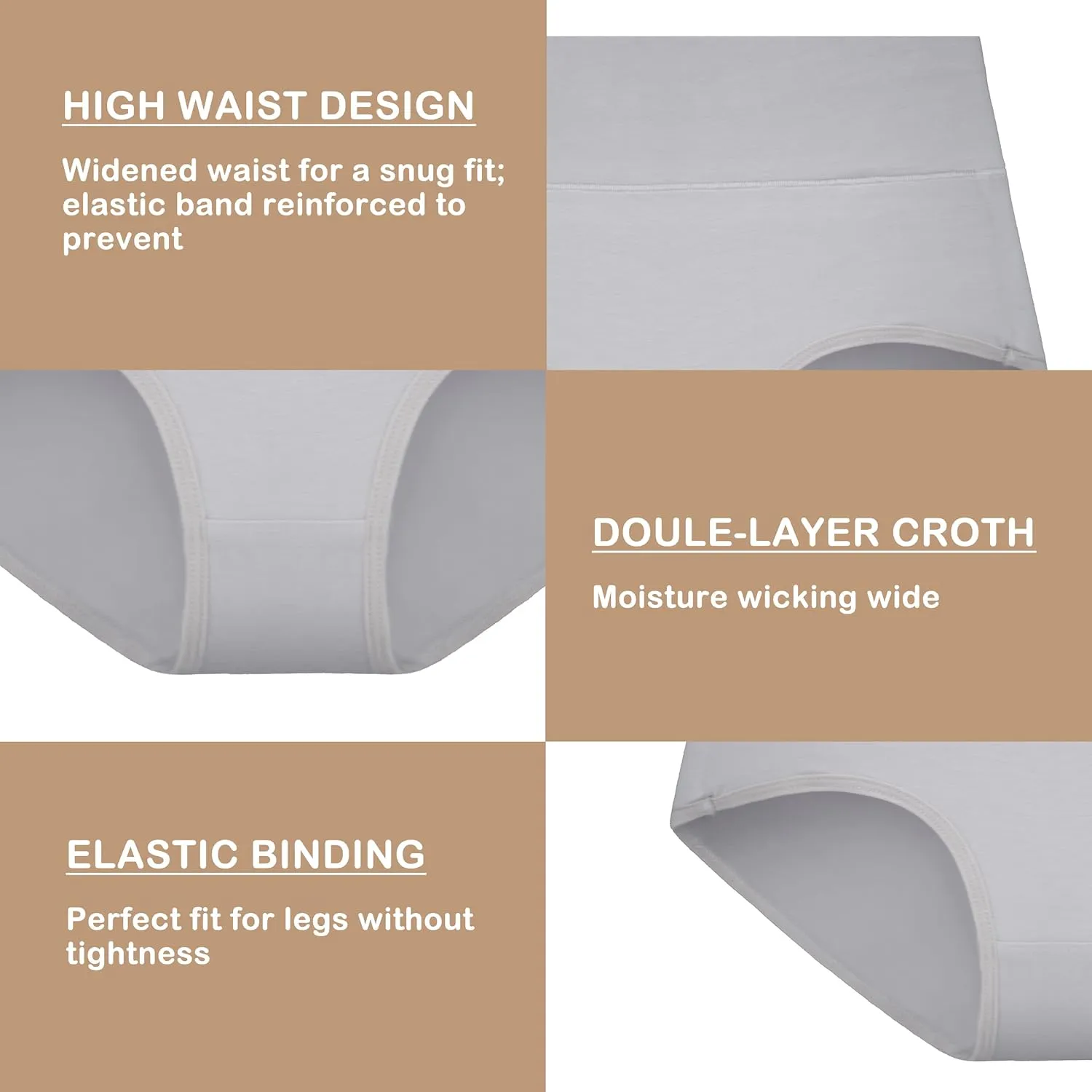 SERISIMPLE Viscose Bamboo Women Luxury Underwear Silky Comfy Ultra Soft Briefs Stretch High&Mid Waist Panties 4 pack