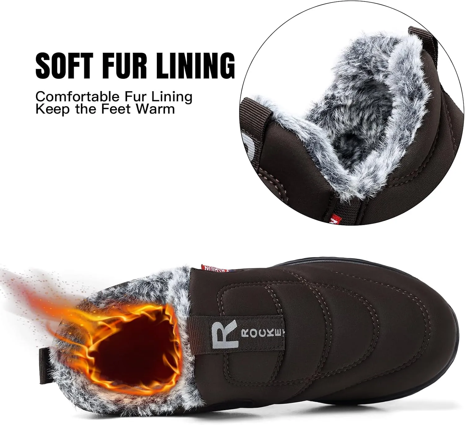 SHIBEVER Womens Winter Snow Boots: Waterproof Insulated Warm Fur Lined Ankle Slip On Walking Comfortable Outdoor Boot