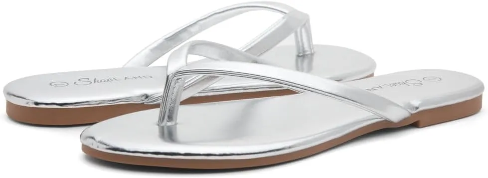 Shoe Land Flip Flops for Women 2025 - Memory Foam Slides & Flat Sandals | Ultra-Comfortable Thong Lightweight Summer Shoes for Beach, Pool & Dressy Outfits