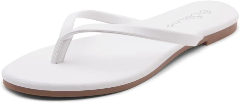 Shoe Land Flip Flops for Women 2025 - Memory Foam Slides & Flat Sandals | Ultra-Comfortable Thong Lightweight Summer Shoes for Beach, Pool & Dressy Outfits