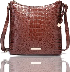 Shoulder Crocodile Flat Handbags for Women trendy Ladies Bag Crocodile PU Leather Crossbody Purse with Strap